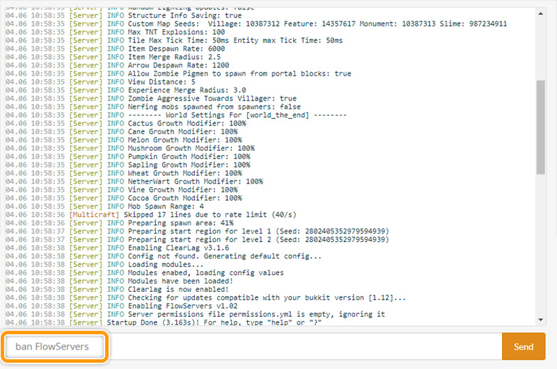 Ban en spiller fra din server hos flowservers