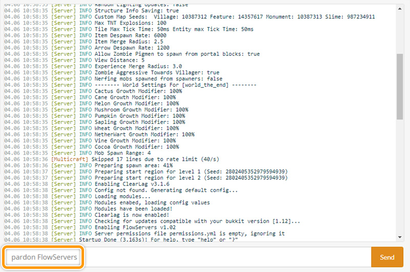 Unban en spiller fra din server hos flowservers
