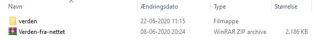 Mappen er udpakket og klar til upload til din minecraft server hos flowservers.dk