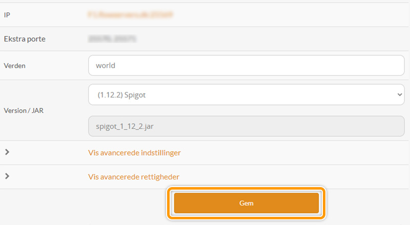 Aktiver din servers nye minecraft-version hos flowservers.dk