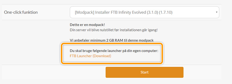 Find den launcher du skal bruge til din Modpack Server hos FlowServers