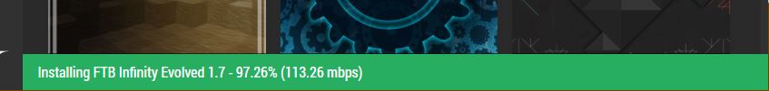 Se hvor langt du er med at installere en modpack i FTB Launcheren