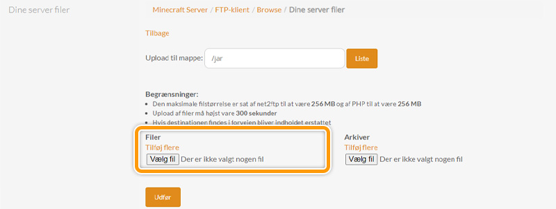 Vælg snapshot på din server hos FlowServers