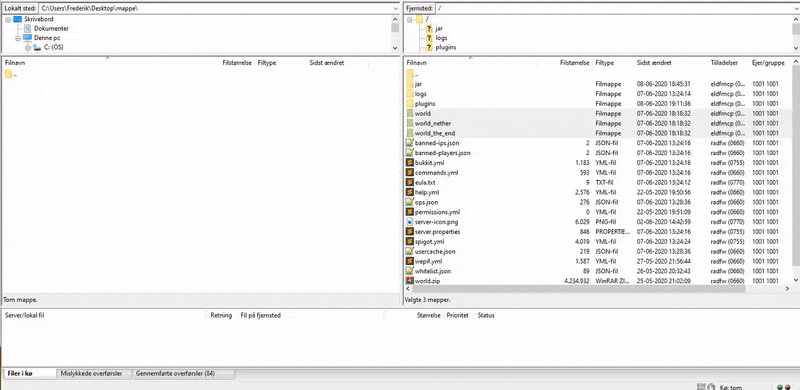 Download din servers verden fra din flowservers minecraft server
