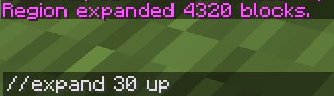 Udvid din WorldEdit markering med 30 blokke op - FlowServers Minecraft Server Guide