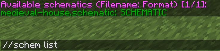 Se en liste over Schematics på din minecraft-server hos FlowServers.dk