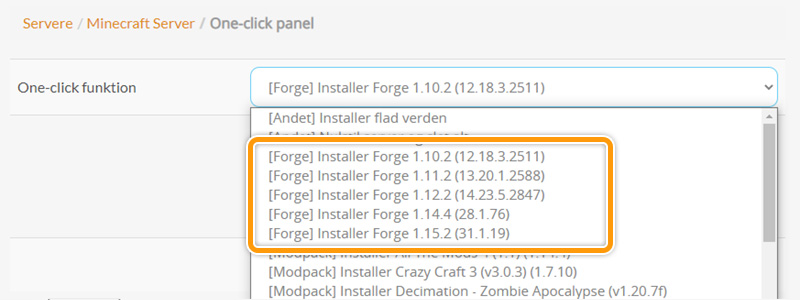 Installer Forge på din Minecraft Server hos FlowServers